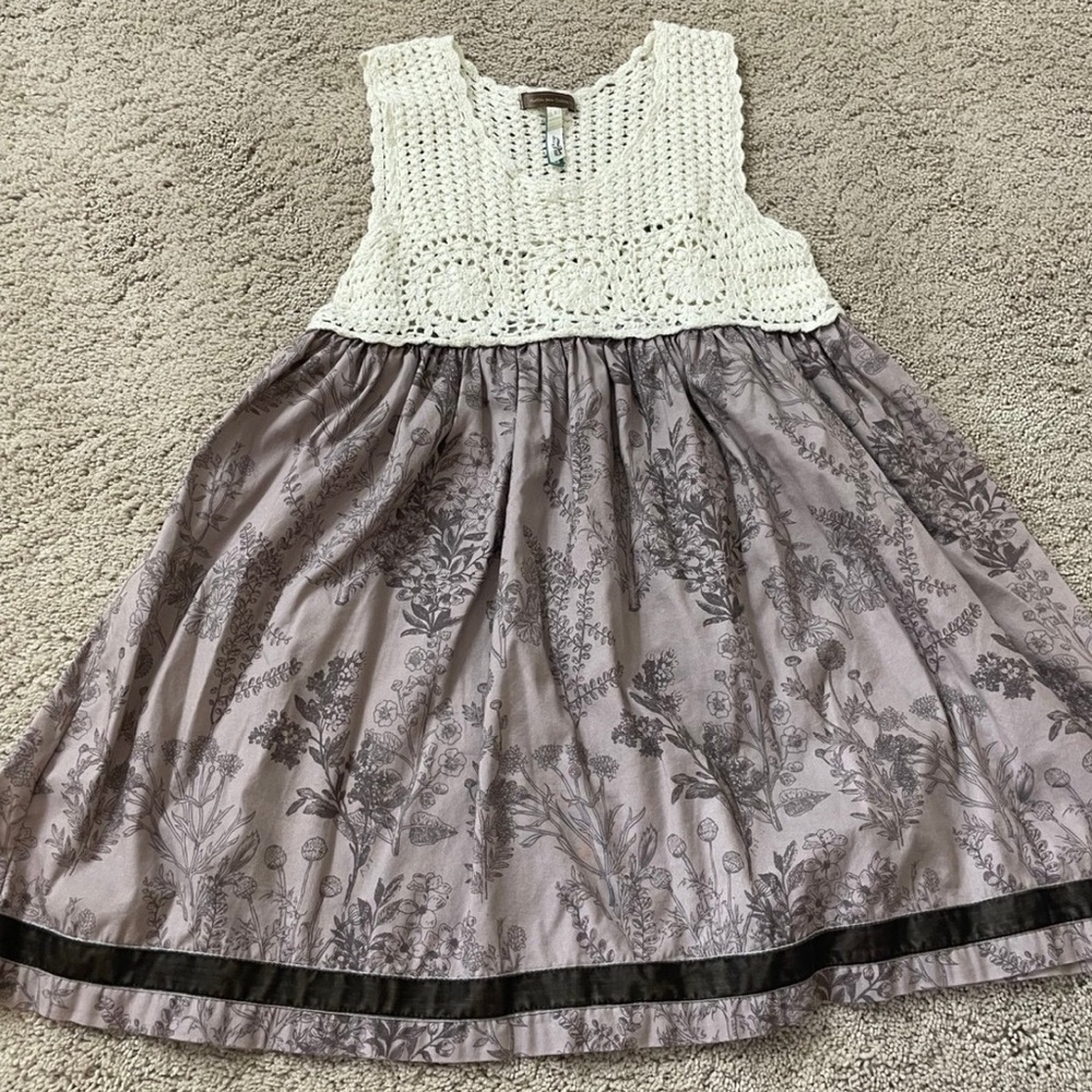 Matilda Jane You & Me Tea Cake Crochet Sara Top Size 12 Pullover Tunic boho